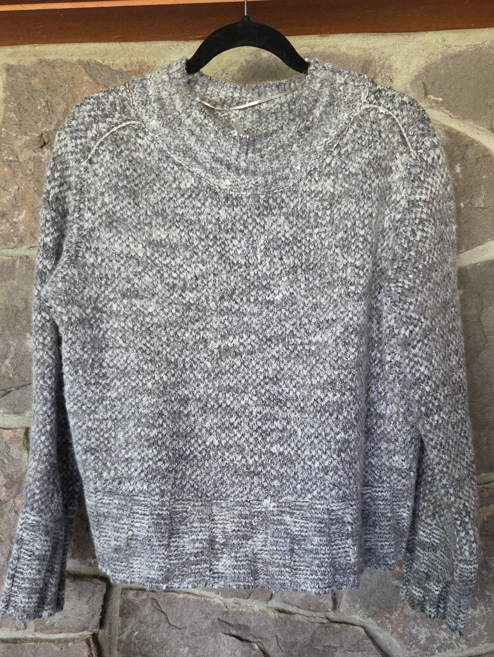 Free People Marled Gray Crewneck Sweater